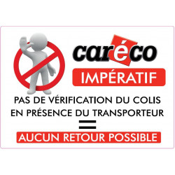 Étiquettes CARECO VERIFICATION TRANSPORTEUR