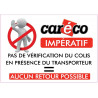 Étiquettes CARECO VERIFICATION TRANSPORTEUR
